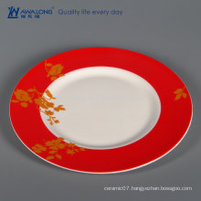 Red Painting 10 Inch Ceramic Tableware Plate